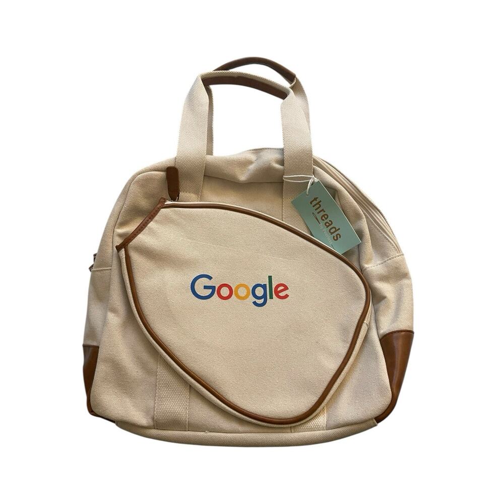Google Pickleball Canvas Tote Bag threads by Peerless With Shoulder Strap New